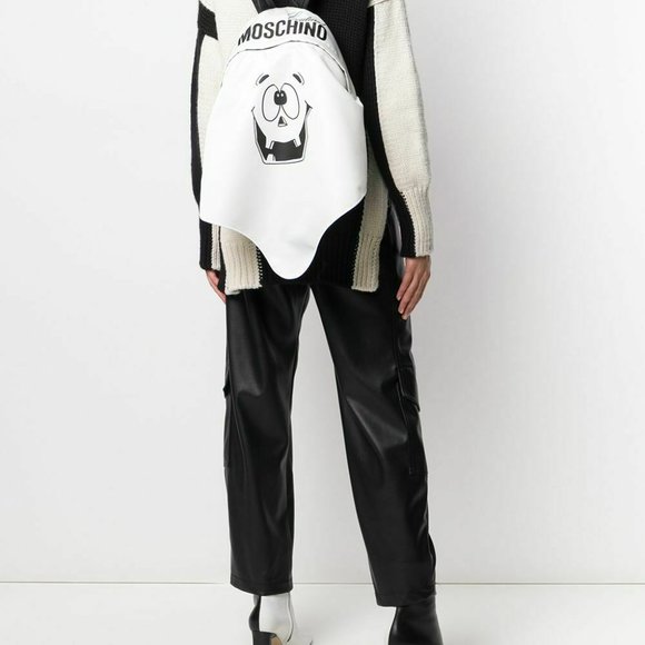 SS20 Moschino Coutre Jeremy Scott WHITE PUMPKIN FACE GHOST BACKPACK TRICK main image 5